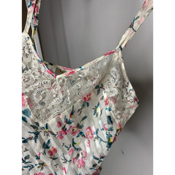VTG Victoria Secret Gold Label Tank Top Satin Sheer Floral Small Y2K Fairy - Picture 2 of 6